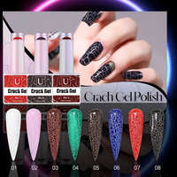 YOUGEL Vernis Gel Craquelé Couleur Hybride Laque Gel Semi-Permanent Effet Craquelé en Bouteille pour Nail Art