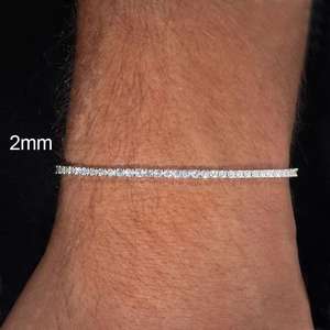 <span class=keywords><strong>2</strong></span>/3/4/5/6.5 मिमी मोइससानाइट टेनिस ब्रेसलेट एस 925 सिल्वर डी रंग vvvv18 k गोल्ड प्लेटेड हिप हॉप गहने - Product Image 3