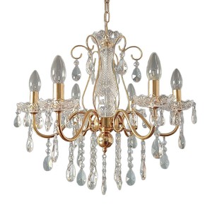 Fren Crystal Chandelier Gold 6 <b>Lights</b> LED Modern Minimalist Style For Living Room <b>Dining</b> Room Bedroom Kitchen Bathroom Study - Product Image 5