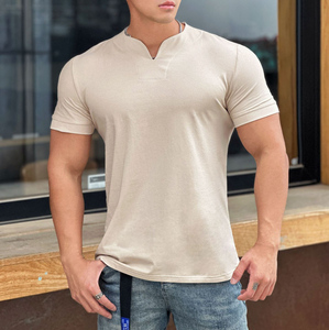 Summer Muscle Fitness Brother T-<span class=keywords><strong>shirt</strong></span> de sport grande taille Mode masculine Version coréenne Tendance Loose V-Neck Short Sleeve Top T-Shirts - Product Image 5