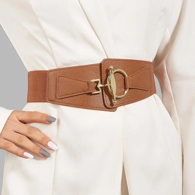 Women's Wide Belt Waist Belt For Dress Leather Elastic Belt For Ladies Dresses