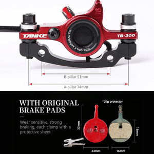 TANKE-Ensemble de freins à disque hydrauliques pour VTT, 2 pistons, frein de vélo électrique, rotors à 2 broches de 160mm - Product Image 3