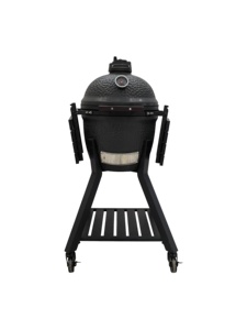 Grill Kamado in Ceramica Moderno da 16 Pollici Modello MK16Pro, Grande a Forma di Uovo, Grigio Opaco, Liscio, con Carrello <span class=keywords><strong>BBQ</strong></span> e Affumicatore in <span class=keywords><strong>Ghisa</strong></span> - Product Image 6