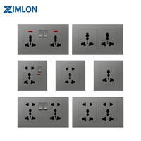 Enchufe Doble Moderno para PC XImlon Gery, Enchufes de Pared Eléctricos de Alta Calidad de 3 Vías, Enchufe USB de 1/2/3/4 Tomas para el Hogar