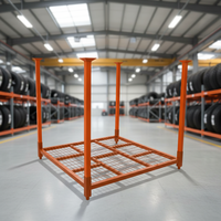 Chariot de rangement pliable pour pneus, avec roues, empilable et portable, pour l'organisation des garages et ateliers automobiles, durable