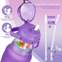 Bouteille d'eau sportive Tritan 2L, gourde sans BPA avec paille, couleur et logo personnalisables pour le fitness en extérieur et l'usage quotidien