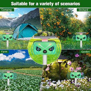 SAIJZEK Nouveau Design Répulsif Solaire Ultrasonique IP66 pour Chiens/Oiseaux/Renards/Singes/Écureuils, Conforme ROHS, Répulsif Animal Efficace Contre les Chats - Product Image 5