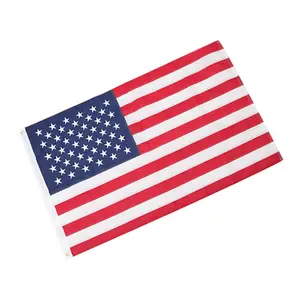 American Embroider 3x5ft Wholesale No Fade Brass Grommets Patchwork US Flags For Outdoor
