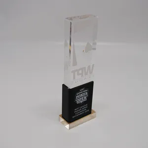 New Design Factory Custom Acrylic Trophy Metal Crystal Manufactures Special Shaped UV Logo