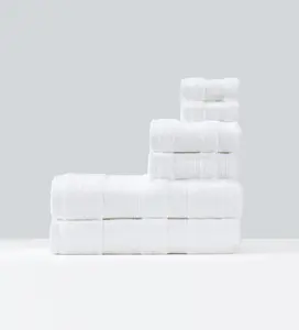 RLINENPRO – serviettes blanches 100% coton, broderie de bain spa personnalisé, ensembles de serviettes de salle de bain hôtel avec logo, serviette de visage tissée pour hôtel