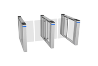 Portillon pivotant pour salle de sport avec système de contrôle d'accès par code QR et reconnaissance faciale, moteur sans balais, protection IP55, anti-collision
