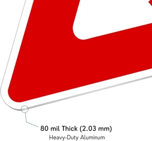 Panneau de signalisation de recul en aluminium réfléchissant, 30x30 pouces, conforme à la norme MUTCD, pour <span class=keywords><strong>intersection</strong></span> - Product Image 3