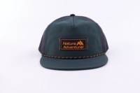 Casquette Snapback non structurée en nylon imperméable à 5 panneaux, panneaux souples avec logo personnalisé en patch tissé, style tendance
