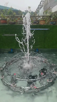 Fontaine de jardin extérieure compacte étanche IP68 avec musique et danse, lumière subaquatique RVB 3000K 24V, buse à bulles effet géyser