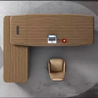 Bureau de direction moderne de style italien, mobilier de bureau de luxe, table de patron en forme de L avec grand meuble latéral, bureau de PDG