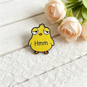 Broche émaillée <span class=keywords><strong>poussin</strong></span> aux yeux mi-ouverts, broche en alliage de zinc oiseau <span class=keywords><strong>jaune</strong></span>, épinglette de dessin animé pour sac à dos, sac, vêtements, décoration, cadeau - Product Image 2