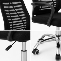 Chaise de bureau exécutive confortable en tissu maillé, réglable en hauteur, ergonomique, pivotante, avec accoudoirs