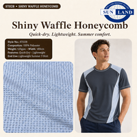Tissus pour vêtements et accessoires 100% polyester brillant gaufré nid d'abeille 120GSM 180CM Tissu tricoté