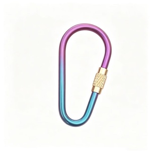 Mosquetón de Aleación de <span class=keywords><strong>Titanio</strong></span> GR5 Colorido para Camping y Senderismo, Llavero con Gancho y Anillo para Llaves - Product Image 2