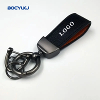 Porte-clés de voiture en cuir avec logo en métal pour BMW Mercedes VW Audi Toyota Honda Hyundai Peugeot Ford porte-clés accessoires anti-perte