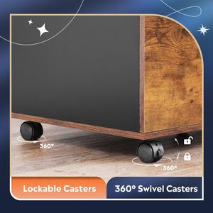 3 ngăn kéo di động Tủ hồ sơ, gỗ bên Tủ hồ sơ, máy in đứng với kệ mở cho văn phòng nhà, mộc mạc Nâu - Product Image 2