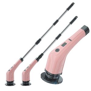 Cepillo Eléctrico Inalámbrico 360 con Mango Largo de Plástico y Cepillo de Nylon, 7 Cabezales de Repuesto, Impermeable para Inodoro y Ducha - Product Image 5
