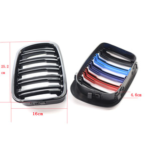 Parrilla delantera BMW E46 en negro brillante estilo M, plástico ABS para actualización o reequipamiento. - Product Image 4