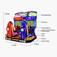 Simulateur de jeu de course dynamique, machine de jeu d'arcade pour centres de divertissement, machine de jeu à monnayeur en métal sans fil, espagnol, anglais