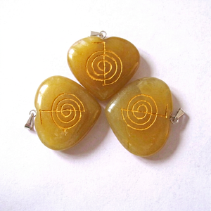 Colgante de Corazón de Citrino Creado en Laboratorio, Diseño en Espiral para Joyería, Gema de Cuarzo Amarillo Tallada en Forma de Corazón, Componente de Joyería - Product Image 1