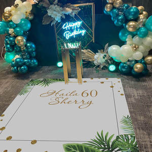 Autocollants en vinyle PVC blanc pour mariage, avec initiales, pour mur et sol, carrés 16x16, fournitures de décoration personnalisées - Product Image 6
