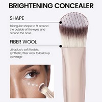 Kit professionnel de pinceaux de maquillage vegan, à double extréité, pour le visage: fond de teint liquide, poudre, correcteur, blush et fard à paupières – avec boîte
