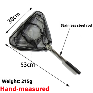 Épuisette de pêche pliable Sendema en alliage d'aluminium épais, double rangée de mailles, profondeur 20 cm, portable, en nylon + filet - Product Image 2