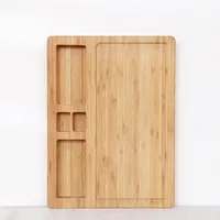 Placa de corte de bambu personalizada, placa de corte de cozinha grossa com ranhura de armazenamento