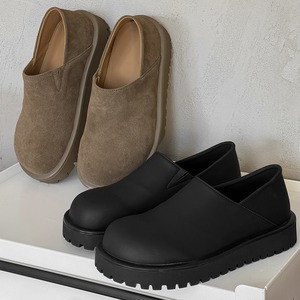 รองเท้าโลฟเฟอร์หนังทรงหุ้มข้อสำหรับผู้ชาย พร้อมฉนวนกันความร้อนเพิ่มความอบอุ่น รองเท้าบูทหิมะทันสมัยสวมใส่สบาย - Product Image 1