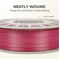 Filament bicolore en soie CHING LEUNG PLA 1,75 mm 1 kg, haute résistance, inodore, écologique, pour imprimante 3D, sans effet de filaments, lisse et brillant