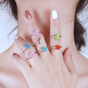 Hot bán phụ nữ sang trọng cưới 18K mạ vàng Iced ra tùy chỉnh Zirconia Vòng - Product Image 1