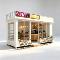 Mini-conteneurs mobiles extensibles sur mesure pour cafés et hôtels, structures en acier préfabriquées de 20 pieds avec panneaux sandwich