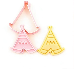 <span class=keywords><strong>Emporte</strong></span>-pièce 3D en relief pour biscuits, motifs dessin animé, plume et tente de l'homme primitif, pour la pâtisserie DIY - Product Image 6