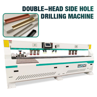 Machine de perçage latéral CNC à double tête pour le bois, machine de perçage latéral CNC horizontale pour les trous de serrures de portes d'armoires