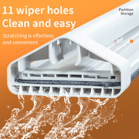 Serpillières magiques multifonctionnelles de bonne qualité, en microfibre, avec manche en acier, 2 pièces, séchage rapide, durables, serpillières plates pour la maison
