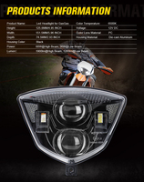 Phare LED homologué E-mark pour Husaberg FE 390 450 570 501 TE 125 250 300 (2009-2014) et accessoires GASGAS EC EX Enduro Moto (2021-2023)
