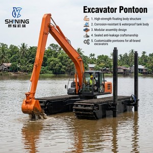 Ponton flottant étanche OEM pour excavatrice amphibie, idéal pour le dragage des étangs peu profonds et des bassins piscicoles - Product Image 1