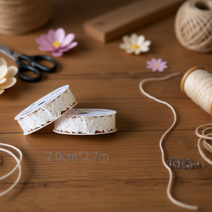 Nastro decorativo Ilan 2,0 cm x 2,7 m, bordo in pizzo bianco per artigianato e decorazioni - Product Image 2