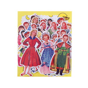 Europa y los Estados Unidos viento Retro papel muñecas Linda niña niño princesa modelos mano cuenta pegatinas diario álbum creativo - Product Image 2