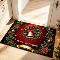 Maßgefertigte Weihnachtsmann-Bedruckte Polyester-Fußmatte Rutschfest Absorbierend Festliche Dekoration für Eingang Weihnachtsgeschenk Bodenmatte
