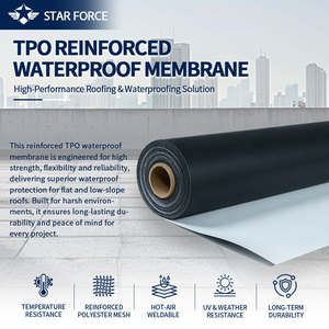 Membrana Impermeabile in TPO Rinforzata con Fibra, Riciclabile, Resistente alle Intemperie e alle Forature per Progetti di Coperture e Infrastrutture - Product Image 1