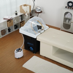 Évier portable en acrylique noir avec tiroir et circulation d'eau, design moderne et épuré pour salon de beauté, salon de coiffure, spa capillaire à domicile - Product Image 5
