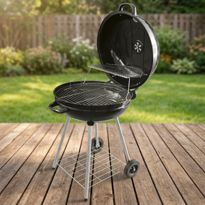 Barbecue a Carbone Portatile Moderno in Acciaio BestBQ, Compatto e Senza Fumo con Ruote e Coperchio, Nero 57x90 cm per Feste e Uso Domestico - Product Image 2