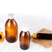 Vente en gros de flacons en verre ambré ronds de 150 ml, 250 ml et 500 ml avec couvercle pour liquides buvables, sirops contre la toux, produits pharmaceutiques et médicaux
