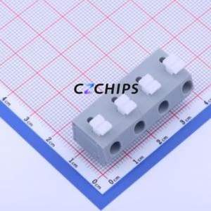 KF202-10.0-4P Spring Terminal Block Through hole Component (THT),P=10mm Connector 1x4P 10mm Gray 4P - Product Image 1